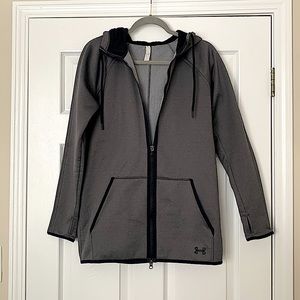 Under Armour Women's Charcoal Gray Full-Zip Hooded Jacket -M